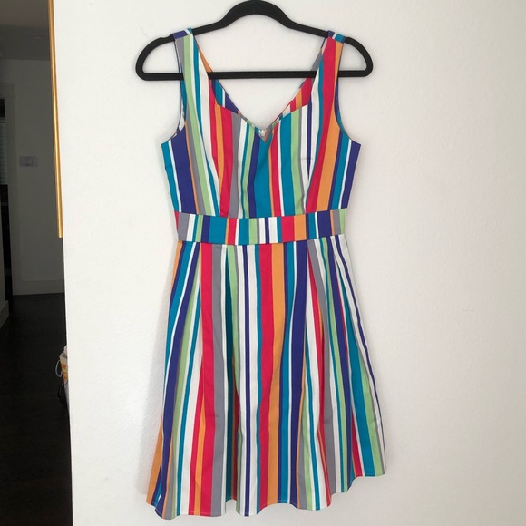 ModCloth Rainbow Striped A-Line Dress - Picture 3 of 5